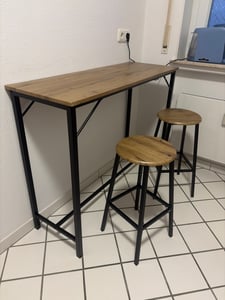 KESPER 1597813 Bar de cuisine 3 pièces,/ table avec deux tabourets Photo du client 1