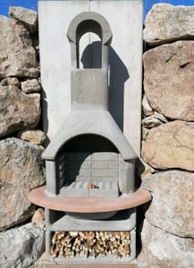 Buschbeck Gartengrillkamin Las Palmas grau-terrakotta, B110xT65xH206 cm, robuster Beton Kunden-Foto 1