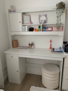 Weisser Loft Computertisch Unter Laptoptisch Mit Bücherregal Gaming Schreibtisch Gross Kunden-Foto 1