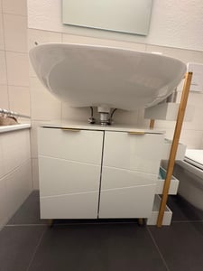EUGAD Waschbeckenunterschrank, mit 2 Türen, verstellbare Ablage, Weiß Kunden-Foto 1