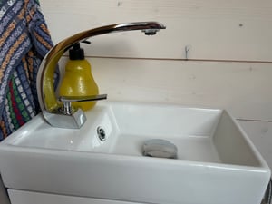 Hochauslauf Waschtischarmatur, Messing Kalt Warm Wasserhahn, Auralum, Badarmatur Mischbatterie, Wasserhahn Bad, Waschbeckenarmatur Chrom Kunden-Foto 2