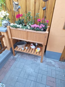 Coemo Hochbeet Kräuterbeet Holz mit Pflanzfolie 90 x 40 x 90 cm Kunden-Foto 1
