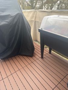 Wolketon WPC Terrassenfliesen Holz Kunststoff 60er 10m2 Fliesen 30x60 cm Terrassenfliesen Klickfliesen Balkonfliesen Wasserdicht Kunden-Foto 1