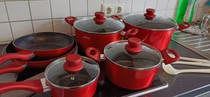 Topfset 10tlg Kochtopfset Antihaft-beschichtete Pfannenset Topfset Induktion Induktionstöpfe mit Deckel,Töpfe & pfannen 2208PS10C - Gold Kunden-Foto 1