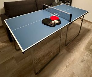 JOOLA Indoor Tischtennisplatte MIDSIZE, klappbarer Tischtennistisch klein inkl. Tischtennisnetz, blau, 168 x 84 x 76 cm Kunden-Foto 1