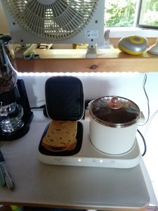 Casserole avec couvercle et grille, Adler, AD6421, Puissance 1100/1320 W, Verre, Revêtement antiadhésif pour grille, 2 niveaux de puissance, 30 x 11 cm, Crème Photo du client 2