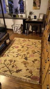 Elle Decoration Roya Afghan Kelim Teppich Violette Creme Multifarben Kunden-Foto 1