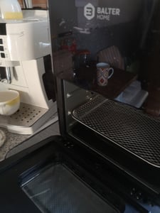 Balter Heißluchtfriteuse XXL 9 liter, dubbele kamer met kijkvenster, duale zone, airfryer, 2x4,5 liter, 2400W, 10 programma's, touchscreen, roestvrij staal, zonder olie, zwart Klantenfoto 2