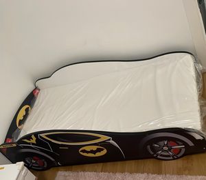 Postel do auta 80x160 cm dětská postel pro mládež s ochranou proti pádu | dětská postel na hraní Batman Batmobil Postel do auta v černé barvě Fotografie od zákazníka č. 2