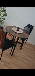 VASAGLE Esstisch, 80 x 75 cm (Ø x H), runder Küchentisch, Industrie-Design, Schwarz Kunden-Foto 3