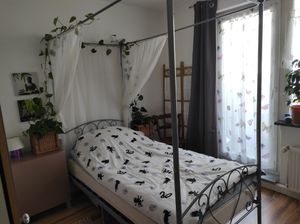 Struttura letto a baldacchino in metallo grigio 100 x 200 cm Foto del cliente 2