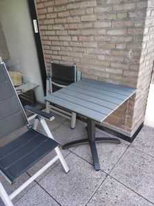 riess-ambiente Outdoor Bistrotisch DESIGNO 70cm schwarz grau Aluminium wetterfest  Gartentisch Balkontisch Terrassentisch Kunden-Foto 1
