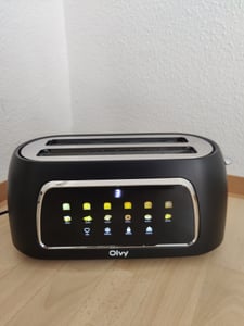Olvy Toaster 4 Scheiben, Langschlitztoaster, Digitaldisplay mit Timer, 6 Bräunungsstufen, breite Schlitze, Auftau- und Aufwärmfunktion, 1500W, Schwarz Kunden-Foto 2