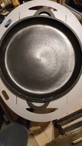 22 L Kazan Deckelbratpfanne aus Gusseisen mit Aluminium Deckel  Pfannenschaufel Schwenktopf NAMANGAN Uzbek Camping Kasan Uzbekisch Cast Iron KESSEL Usbek Asia Topf Kunden-Foto 2