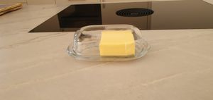 ORION Butterdose Glas mit Deckel Butterbehälter Butterglocke Butterschale Kunden-Foto 1