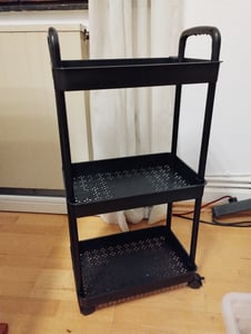 3-stöckiger Küchenwagen, Allzweckwagen, Servierwagen mit Griff, Multifunktions Aufbewahrungswagen, für Büro, Wohnzimmer, Küche, Weiß Kunden-Foto 2