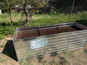 vidaXL Garten-Hochbeet 240x40x45 cm Verzinkter Stahl Silber Kunden-Foto 1