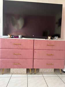 Kommode Vicco Velia Rosa 70 x 78.5 cm mit 3 Schubladen, Model 53031 Kunden-Foto 1