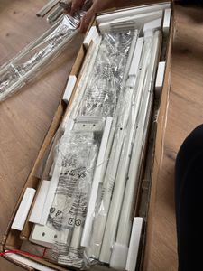 Yaheetech Metallbett Bettgestell 90 x 200 cm, Bettrahmen mit Flügelmuster Kopfteil, Weiß Kunden-Foto 2
