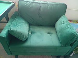 Yaheetech Polstersessel Sessel aus Leinen mit 2 Kissen & 2 Seitentaschen, Relaxsessel Fernsehsessel, Dunkelgrau Kunden-Foto 1