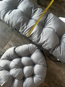 Cuscino "Čapí Hnízdo" con schienale per poltrona a dondolo, impermeabile, grigio, 122 x 40 cm Foto del cliente 4