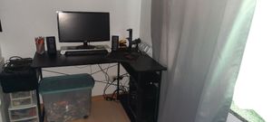 COMHOMA Schreibtisch Gaming Tisch mit Regal, Eckschreibtisch mit USB-Ladeanschluss und Steckdose, 120cm Computertisch L Form, PC Tisch für Büro, Heimb Kunden-Foto 5