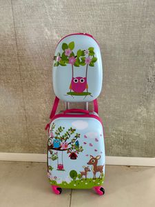COSTWAY 2tlg Kinderkoffer + Rucksack Kofferset Kindergepaeck Reisegepaeck Kindertrolley Hellblau Kunden-Foto 3
