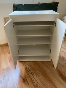 Nowoczesna Komoda Szafka Biała Pojemna Na Buty Obuwie Regał 2 Drzwi Wąska Zdjęcie produktu od klienta nr 1