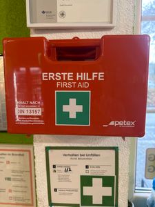 Betriebsverbandkasten, First-Aid, Erste-Hilfe, Profi, Inhalt DIN 13157, orange - PETEX Kunden-Foto 1