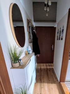 Großes rundes Spiegel Industrial Badezimmer Wohnzimmer Schlafzimmer schwarz 70 cm Kunden-Foto 2