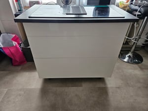 Optifit Schubladenunterschrank Rurik986 BxTxH 90 x 58,4 x 87 cm weiß glänzend zerlegt KFRU U936-8E+ Kunden-Foto 1