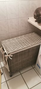SONGMICS Wäschekorb, 160 L, mit Deckel, 3 Fächer, Wäschesack herausnehmbar Kunden-Foto 2
