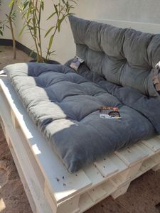 Palettenkissen Palettauflagen Sitzkissen Rückenkissen gesteppt 70x120 cm Taupe Kunden-Foto 10