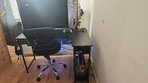 COMHOMA Schreibtisch Gaming Tisch mit Regal, Eckschreibtisch mit USB-Ladeanschluss und Steckdose, 120cm Computertisch L Form, PC Tisch für Büro, Heimb Kunden-Foto 11