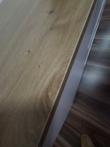 Flieks Faltbarer Schreibtisch mit Rollen, Sideboard Kommode mit beweglichem Beistelltisch, Ecktisch Frisiertisch Eckschreibtisch Drehbar Naturbelassen Kunden-Foto 5