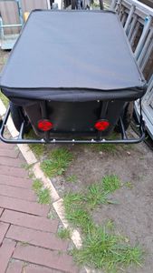 Juskys Fahrradanhänger 90 Liter - für 40 kg Zuladung - Kupplung, Deichsel & Plane Kunden-Foto 1