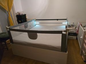 3x Bettgitter Bettschutzgitter Kinderbettgitter Babybettgitter Rausfallschutz für Bett Grau(2x200cm+1x180cm)(Nicht geeignet für Springbetten) Kunden-Foto 5