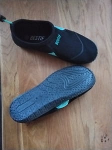 Buty kąpielowe damskie Buty pływackie Neoprenowe buty wodne Neoprenowe buty 39 Czarno-turkusowe Zdjęcie produktu od klienta nr 1
