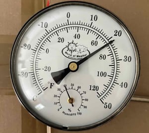 Thermomètre d'extérieur Thermomètre de terrasse en métal cuivre blanc 13 x 17 x 3 cm Photo du client 1