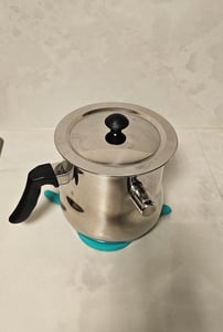 1,5L Milchtopf Simmertopf Edelstahl Kochtopf Wasserbad Simmerntopf Wasserbad mit Flötenkessel Funktion Milchkochtopf Edelstahltopf Kunden-Foto 1