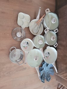 Just Perfecto JL-721: 21-teiliges Kochgeschirrset aus Granit – Beige Kunden-Foto 3