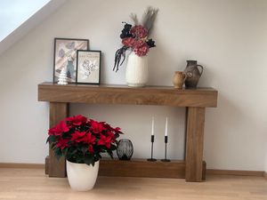 Tribesigns 160 cm Konsolentisch, aus Holz, 2-stöckiger schmaler  Eingangstisch im Bauernhausstil für Wohnzimmer, Flur, Eingang Kunden-Foto 1