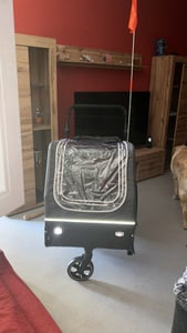 Doggyhut S-Line XXL Hundeanhänger & Hundebuggy mit Federung 2 in 1 Hunde Fahrradanhänger Jogger gefedert bis 45 kg Kunden-Foto 7