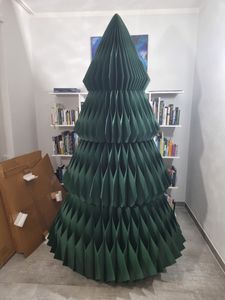 Mica Decorations Sapin de Noël décoratif - H212 x Ø120 cm - Papier -Mix - Vert Photo du client 1