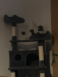 Yaheetech Katzenbaum 170cm Kratzbaum XL Stabiler Kletterbaum für Katzen, mit Aussichtsplattform Katzenhöhlen Hängematte Liegemulde, Beige Kunden-Foto 4