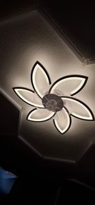 Deckenventilatoren, Deckenventilator Deckenleuchte mit Ventilator, Lüfterlicht mit Fernbedienung, 90cm/90W,2-in-1 Ventilator mit App-Steuerung,Dimmbar Kunden-Foto 1