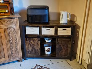 VASAGLE Sideboard Küchenschrank, mit 2 Schiebetüren, verstellbare Ablagen Kunden-Foto 2