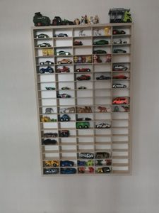Creative Deco Setzkasten Holz Sammlervitrine für Autos 80 Fächer | Lkw Wandregal Kunden-Foto 2