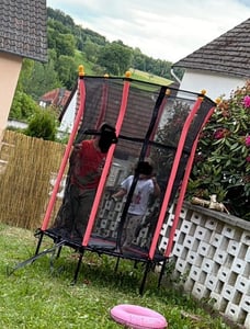 HOMCOM Kinder Trampolin 122 x 111cm, Indoor Trampolin, Kindertrampolin bis 50 kg Kunden-Foto 1