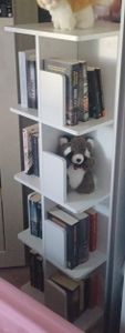 EUGAD drehbares Bücherregal, Dekoregal mit 4 Ebenen, MDF, Weiß, 40x129x40cm Kunden-Foto 3